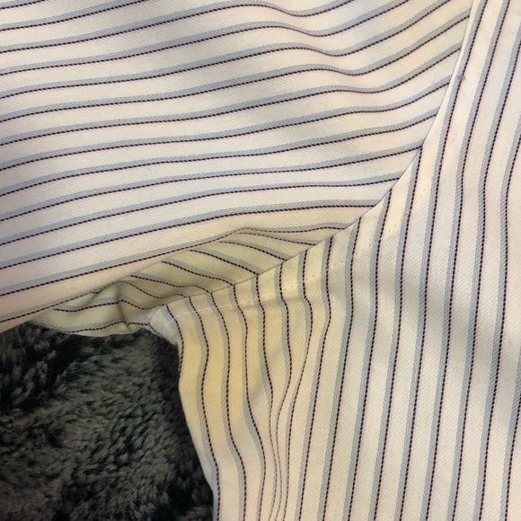 Brooks Brothers Non-iron dress shirt, white w blue, pink, & black stripe sz 2. - Picture 9 of 9